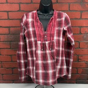 Prana‎ Women's Plaid Blouse – Size Small – Organic Cotton Button-Down